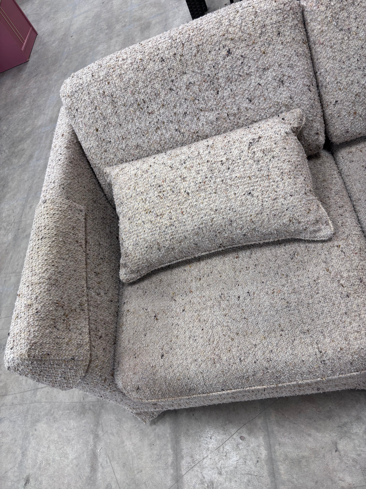 Beige Tweed Fabric Sectional