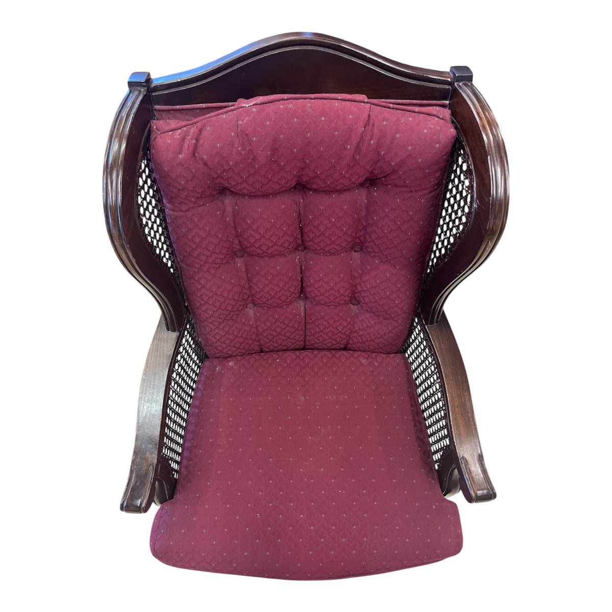 Kane Wing Chair With Burgundy Cushion