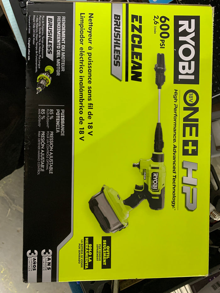 RYOBI 18V ONE+ HP Brushless EZClean 600 PSI 0.7 GPM Cordless Cold Water Power Cleaner (Tool-Only)