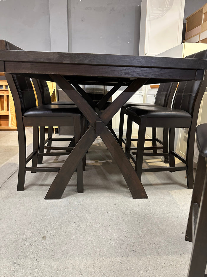 Modern Counter Height Dining Table and 6 Chairs