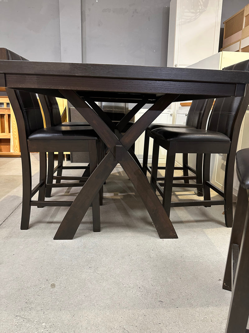 Modern Counter Height Dining Table and 6 Chairs
