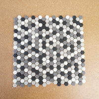 11x11-inch Hexagon Floor Tiles in Black & White - 10 sq. ft. (11 pcs)