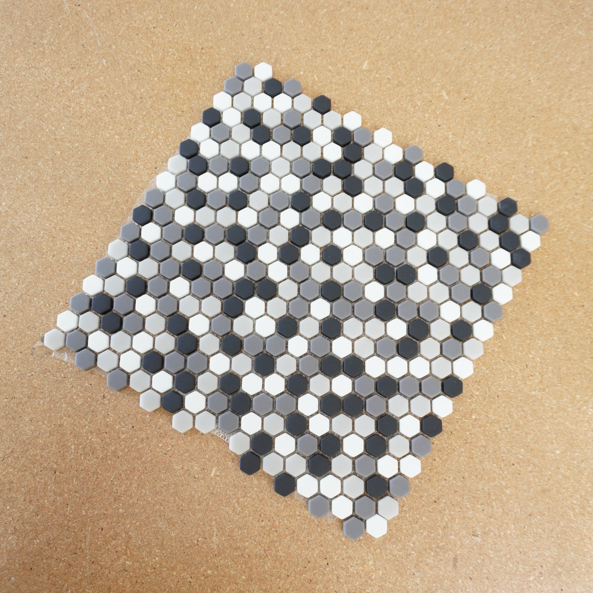 11x11-inch Hexagon Floor Tiles in Black & White - 10 sq. ft. (11 pcs)