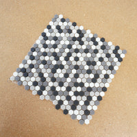 11x11-inch Hexagon Floor Tiles in Black & White - 10 sq. ft. (11 pcs)