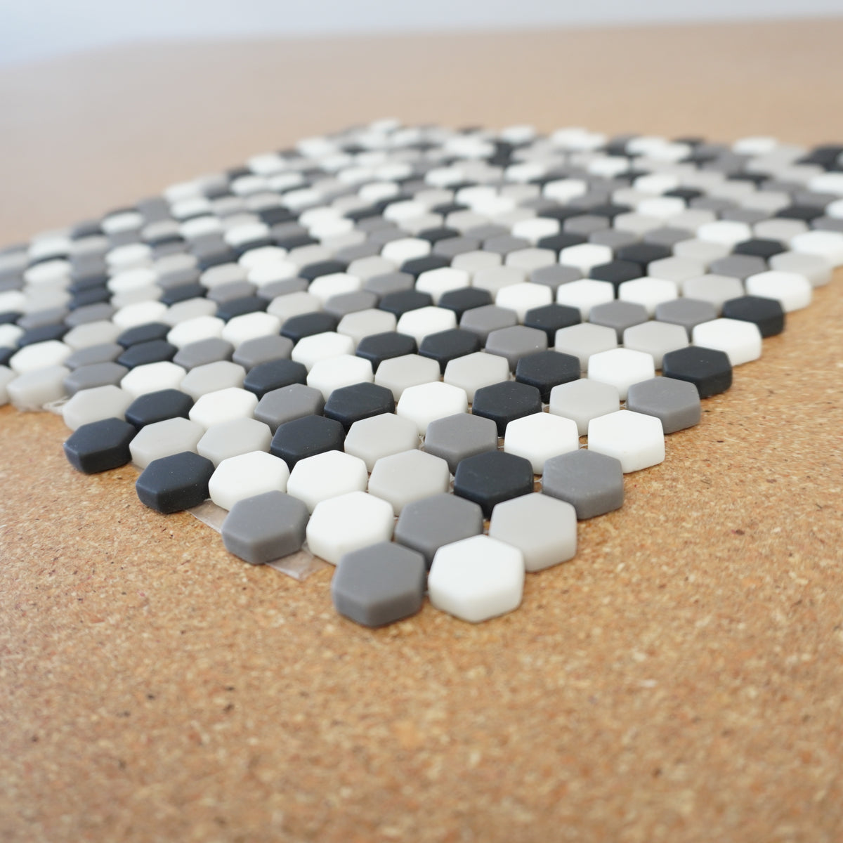 11x11-inch Hexagon Floor Tiles in Black & White - 10 sq. ft. (11 pcs)