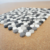 11x11-inch Hexagon Floor Tiles in Black & White - 10 sq. ft. (11 pcs)