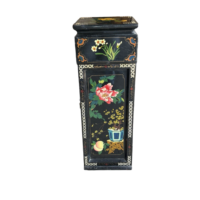 12-Inch Chinoiserie Lacquered Media Storage Cabinet