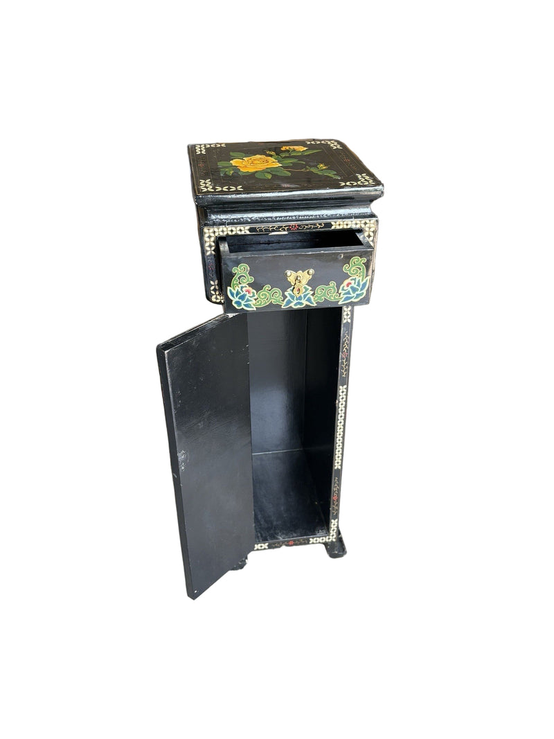 12-Inch Chinoiserie Lacquered Media Storage Cabinet