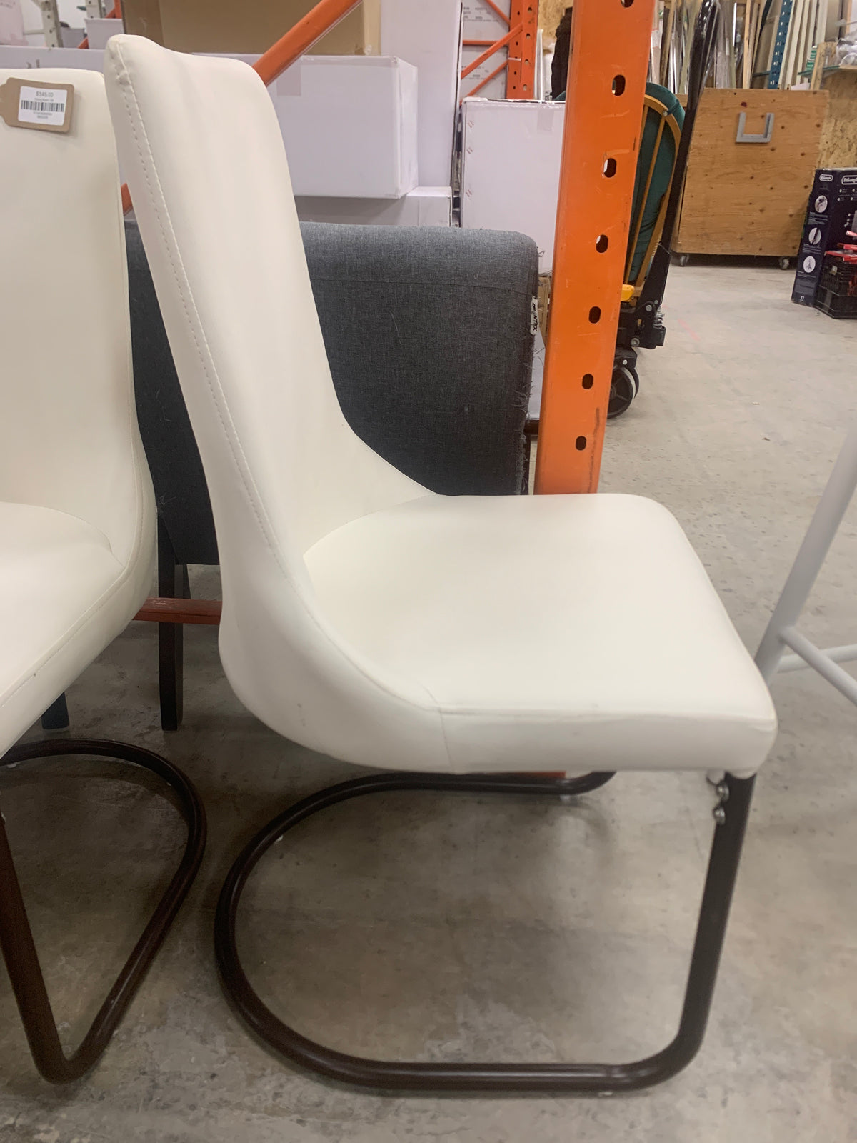 White Leather Dining Chairs With Metal Legs