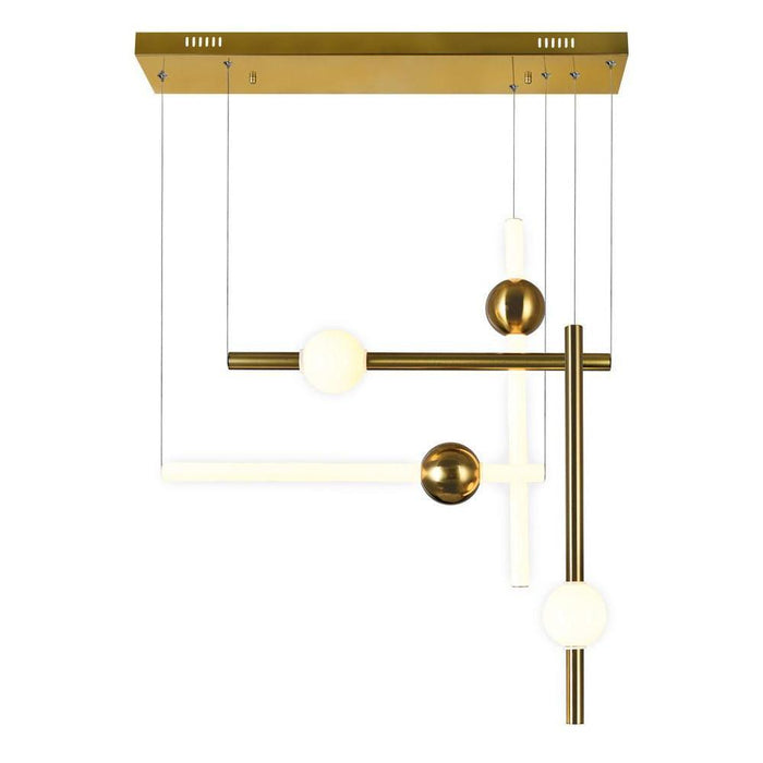 Baton LED Island Chandelier with Brass Finish 1208P32-4-625-RC