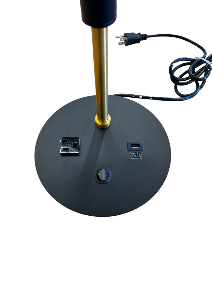 Fitzgerald One Light Table Lamp in Aged Brass w/ Black Accents