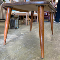 2-Tier Side Table with Tapered Legs and Raised Upper Shelf