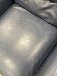 Blue Leather Pushback Recliner