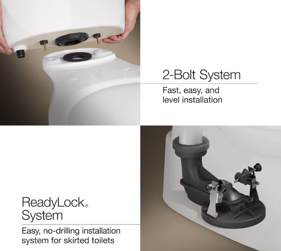 KOHLER Gleam 2-Piece Chair Height Elongated Flush Toilet in White