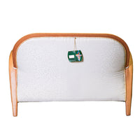 49-Inch W 2-Seater Sofa, White Fabric Upholstery in Wooden Frame