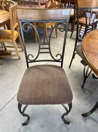 46"W Wood and Metal Dining Set