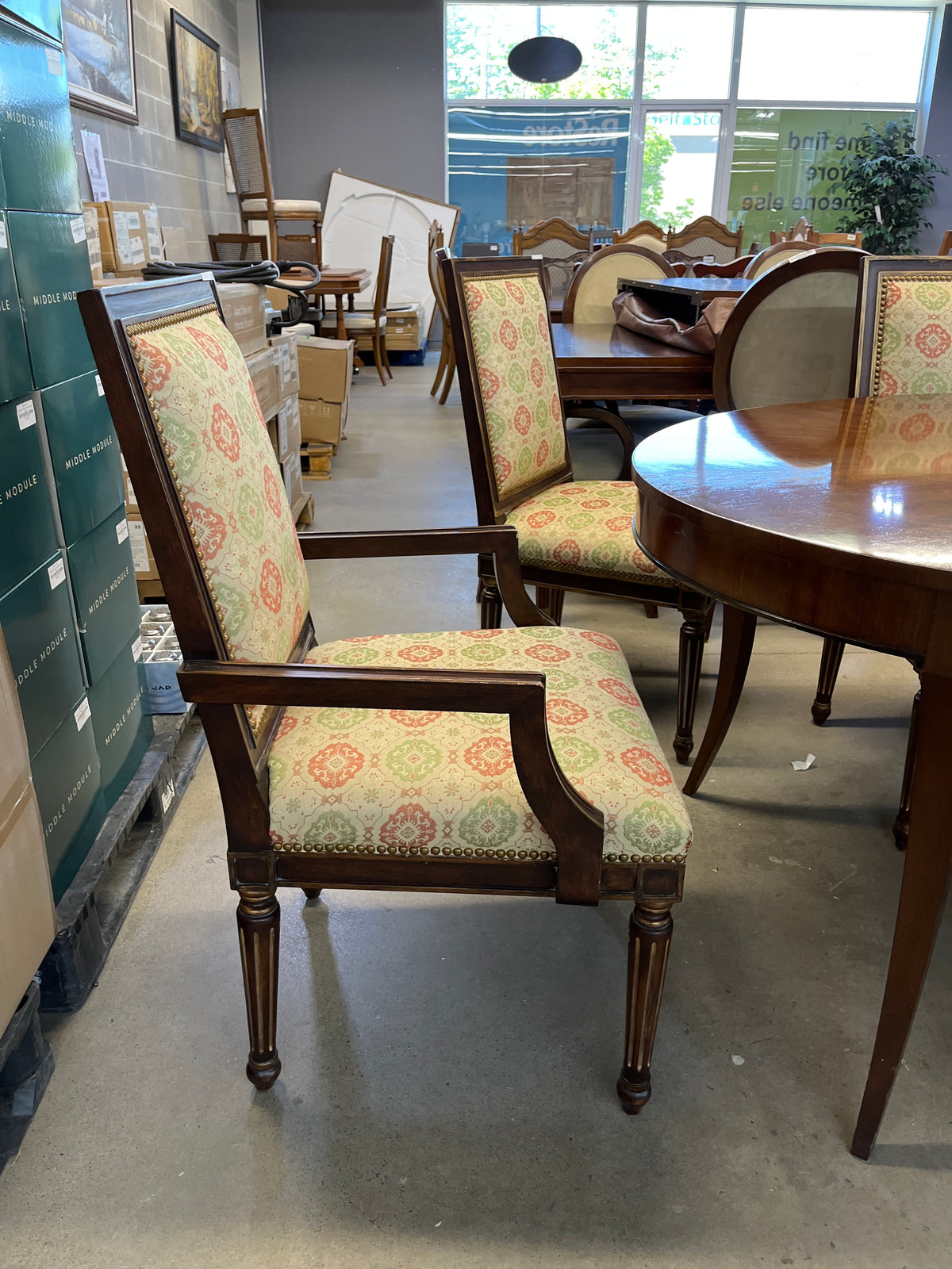 62"W Dining Set with Six Chairs
