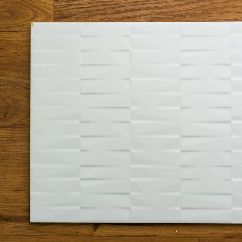 12" X 36" Azulev Matte White Ceramic Tile