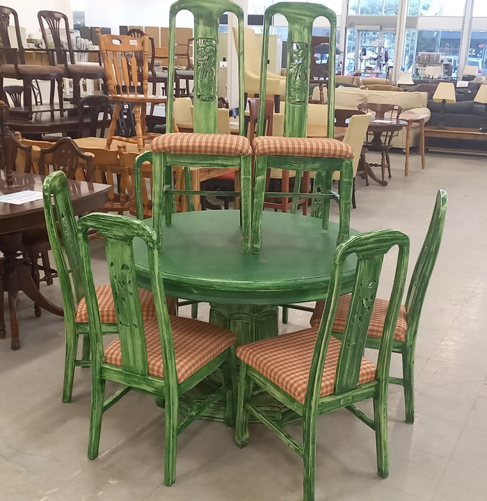 Rustic Farmhouse-Style Dining Set with 8 Chairs