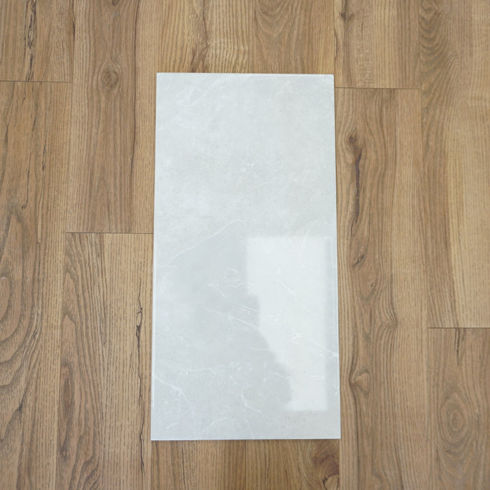 12x24-inch Ceramic Tiles in Glossy White - 15.54 sq. ft. (8 pcs)