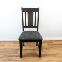 Wooden Dining Chairs in Dark Grey - Set of 2