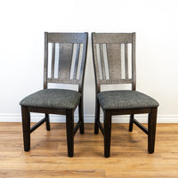 Wooden Dining Chairs in Dark Grey - Set of 2