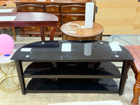 Black Glass Top TV Stand