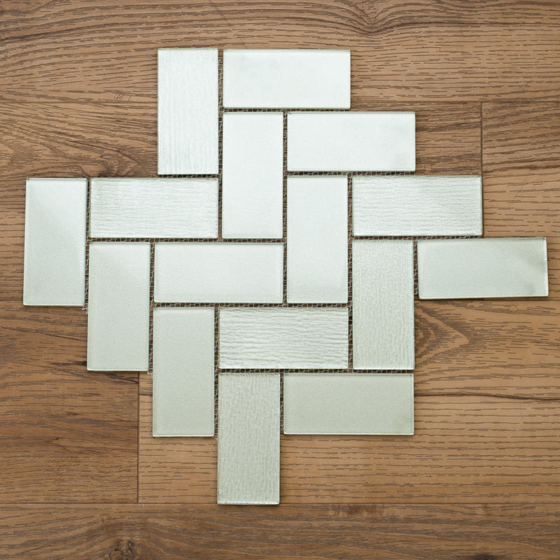 13 1/4"x 15" Mosaic White Tiles - 7.75 sq.ft.