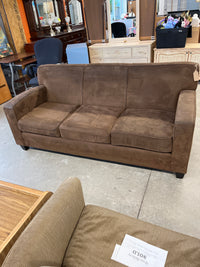 79"W 3-Seat Brown Microfiber Sofa