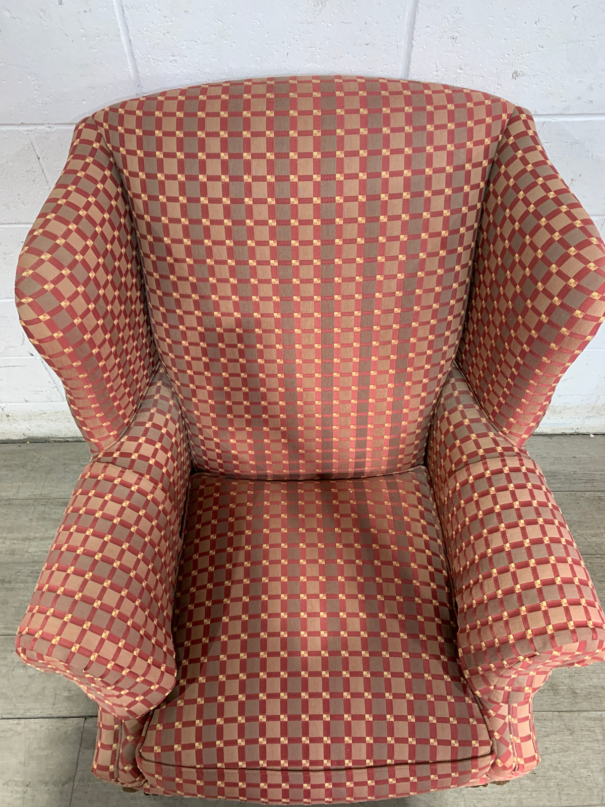 Sterling Checkered Wing Chair