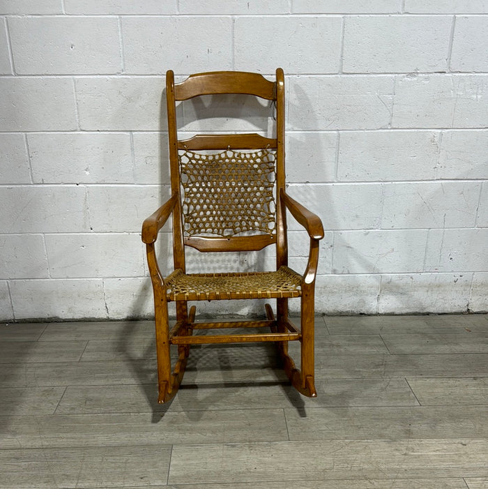 Leather Woven Rocking Chair