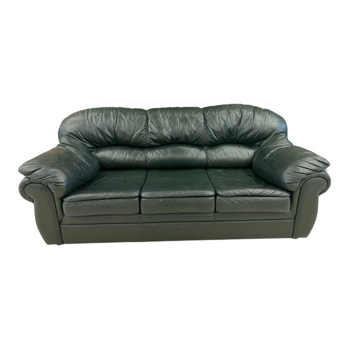 Dark Green Leather Sofa