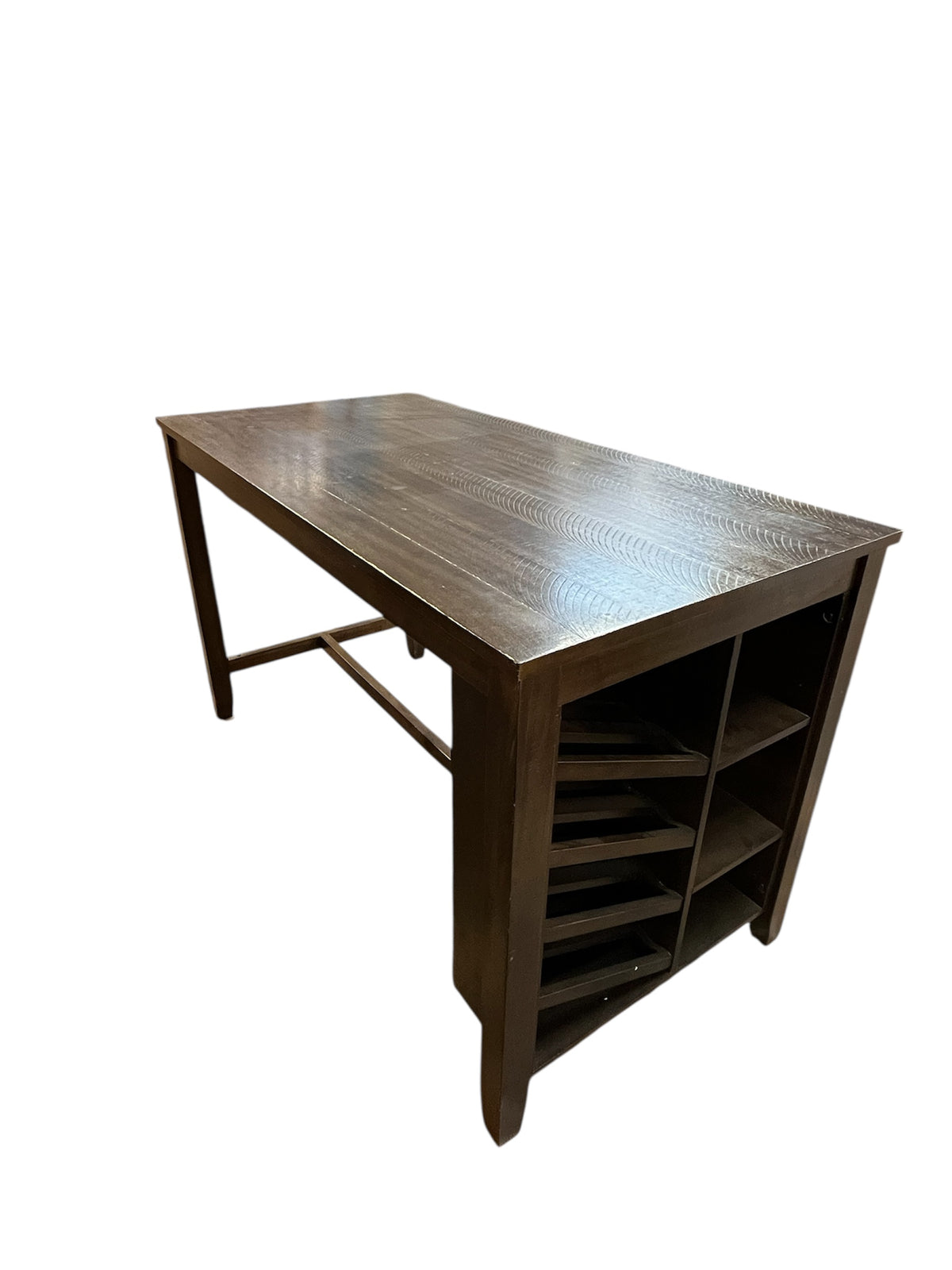 Counter Height Wooden Dining Table With Storage