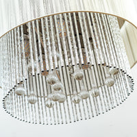 Circular Crystal and Metal Chandelier - 18" W x 7" H