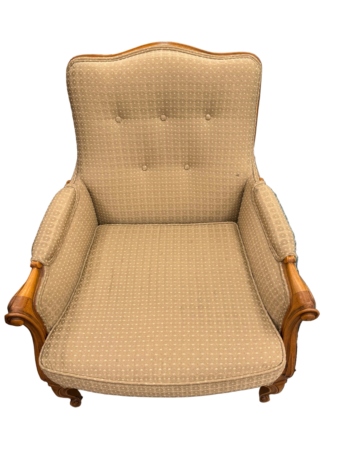 Beige Lattice Patterned Armchair