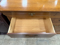 French Country Burl Wood 12 Drawer Dresser Credenza