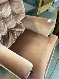 26" Dusty Rose Velour Lounge Chair