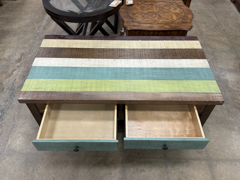 Multi-colored Wooden Coffee Table
