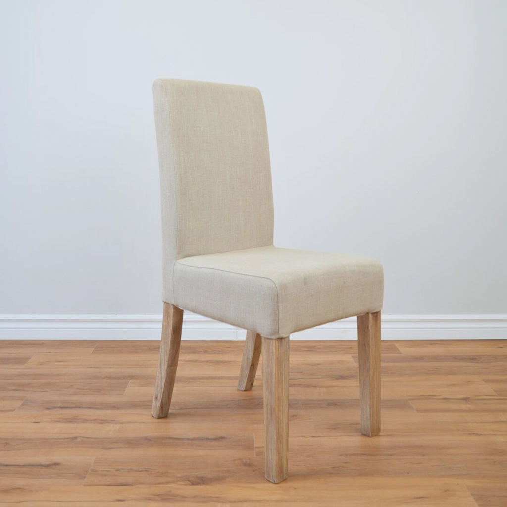 Linen Upholstered Dining Chair- Beige