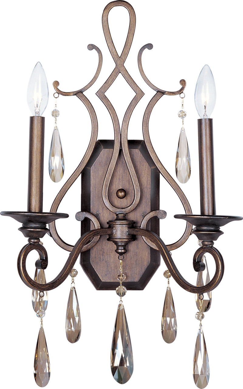 Chic Wall Sconce with Cognac Glass Jewels