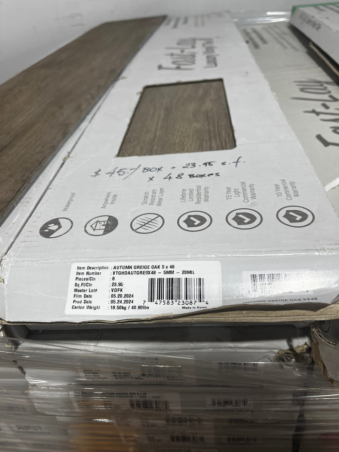 MSI Stone ULC Vinyl Plank Flooring - Total 1,125.65 Sq.ft.