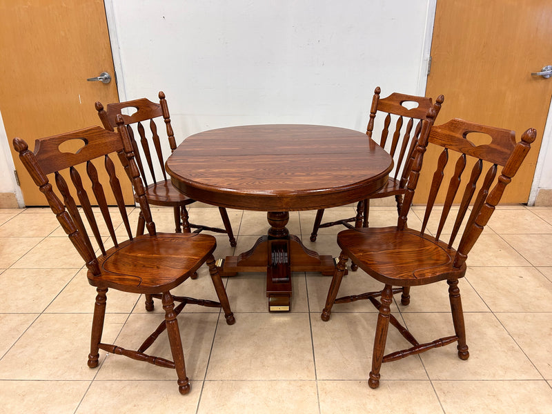 Solid Oak Dining Set - Round Table