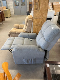 34"W Recliner Armchair in Grey Corduroy