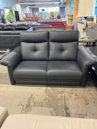63 inch Black Leather Loveseat Sofa*