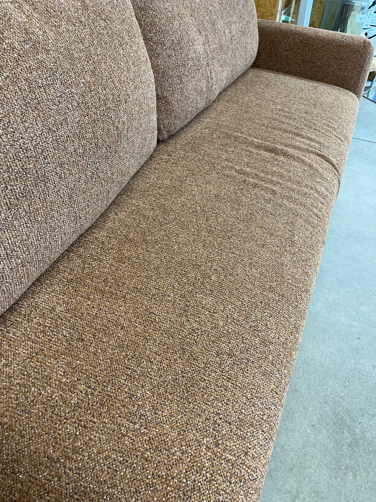 88"W Woven Light Brown Sofa