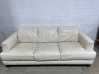 Ivory Leather Sofa