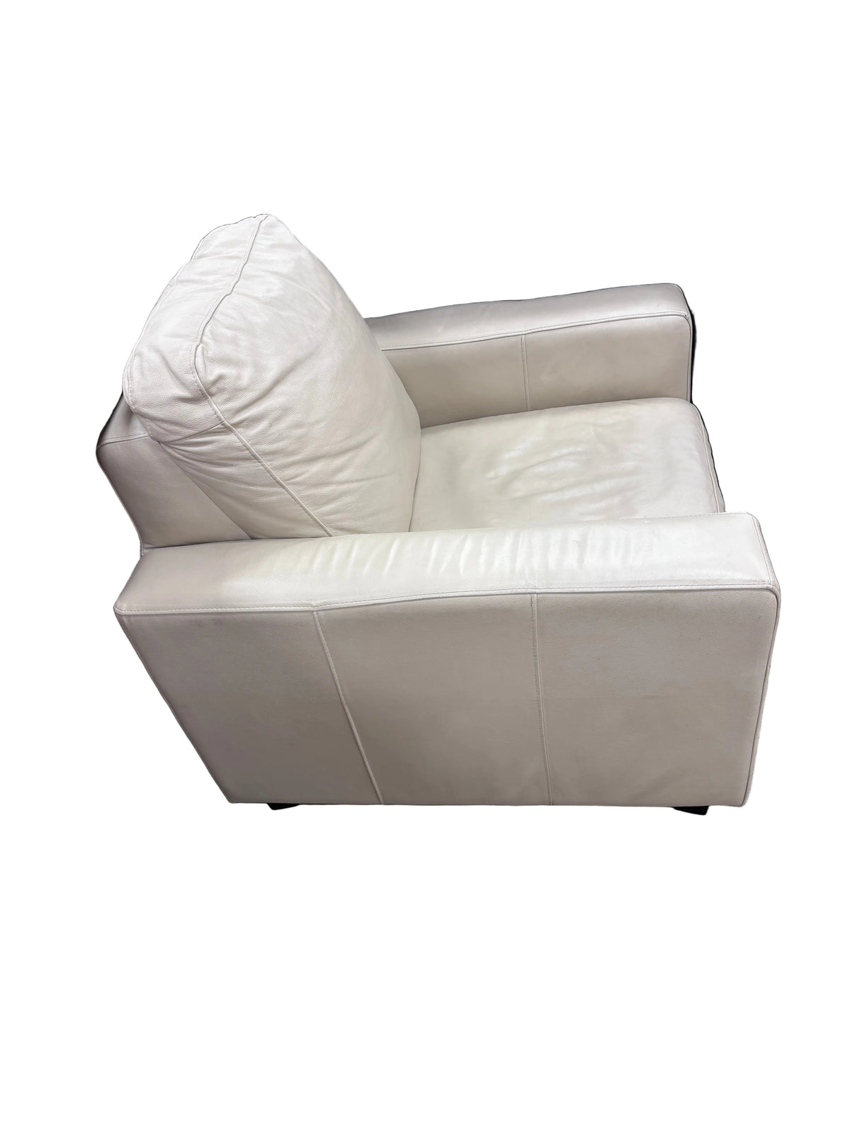 Off White Leather Armchair