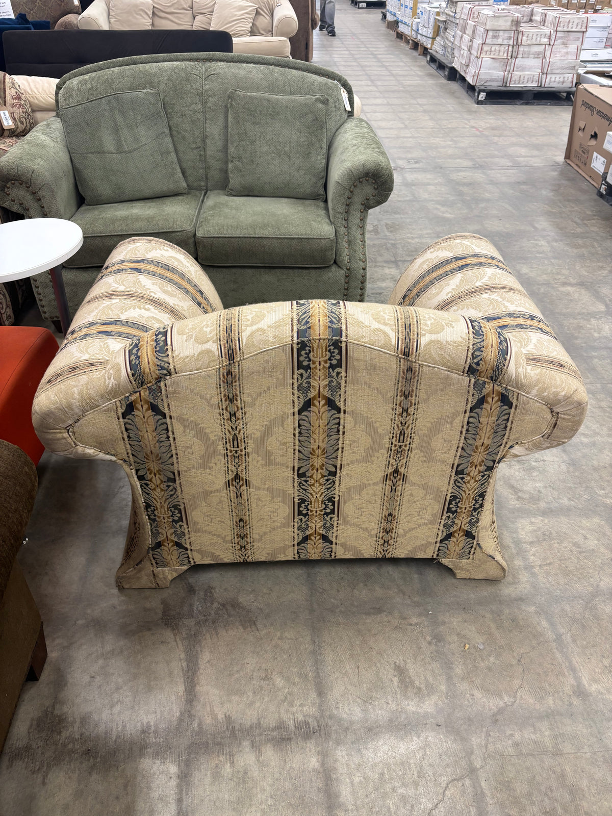 Traditional Striped Floral Armchair