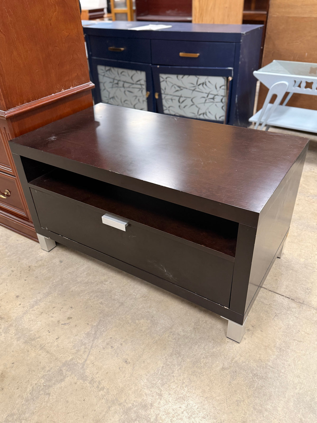 Modern Reddish Brown Storage End Table