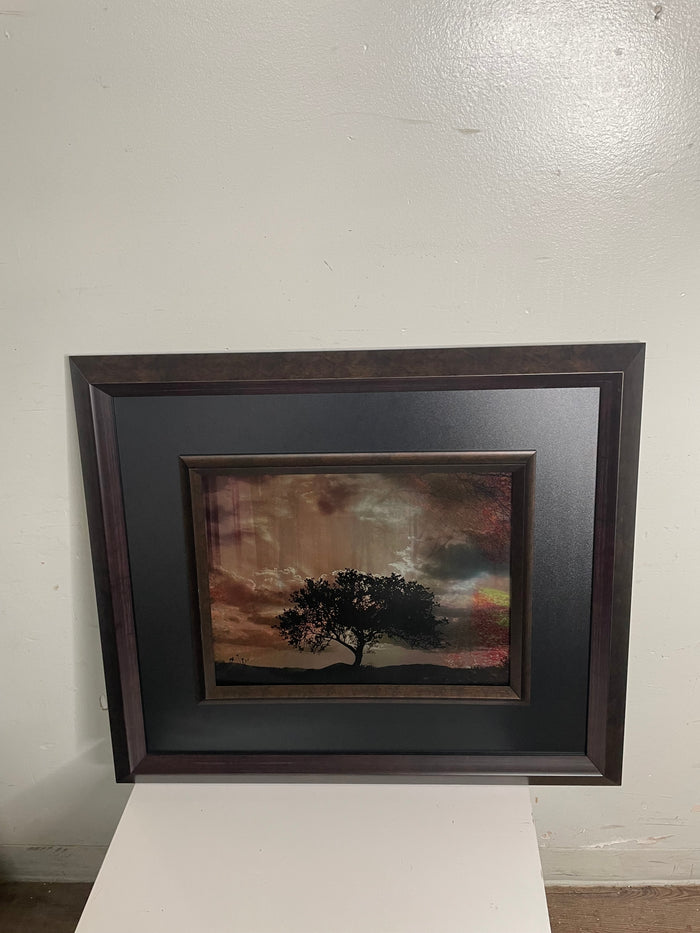 Framed Holographic Tree & Sky Wall Art